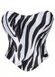 Black And White Print Overbust Corset