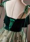Green Velvet Ruffle Spaghetti Straps Party Dress 2