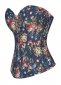 Vintage Blue Printed Overbust Corset