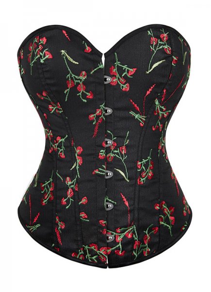 Embroidered Floral Expert Waist Training Overbust Corset