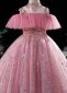 Girls Pink Beauty Pageants Sequin Formal Dresses