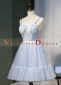 Blue Tulle Spaghetti Short Prom Formal Dresses for Women