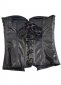 Black Leather Gothic Overbust Corset With Front Zipper 3