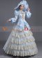 Blue Baroque Rococo Civil War Era Dress Ball Gown with Hat 2