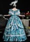 Blue Floral Masquerade Ball Gown 3