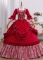 Renaissance Vintage Red Historical Wedding Ball Gown Prom Dress 2