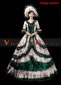 Deep Green Lace Belle Princess Party Ball Gown Dress with Hat