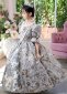 Children Girls Rococo Style Jacquard Historical Costume 3