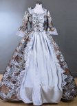 ルネッサンスコロニアルアンティークフローラルティーガーデンドレスウエディングボールガウン再現劇場服