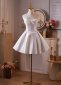 White Satin Corset Short Formal Dress 2