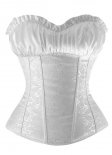 Bridal Instant Shape White Satin Printed Overbust