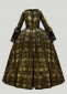 Gold Floral Brocade Rococo French Revolution Victorian Marie Antoinette Ball Gown for Women 3