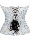 White Floral Printed Cotton Bustier Corset 1