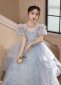 Blue Children Princess Party Sweet Ball Gown