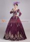 Unique Deep Wine Red Velvet Christmas Carnivale Ball Gown 2