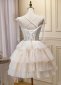 Sweetheart Bow Tie Straps Tiered Tulle Polka Dots Prom Dress 3