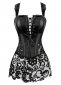 Fancy Black Leather Bustier Corset Women Lace Sexy Dress