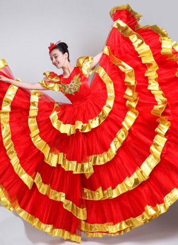 Carnival Burlesque Dance Dress Showgirl Samba Costume 720 Degree