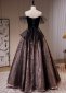 Black Off The Shoulder Beading A Line Tulle Long Prom Formal Dresses 1