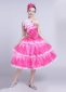 Women One Shoulder Theater Carnival Dance Petal Short Dresses Pink