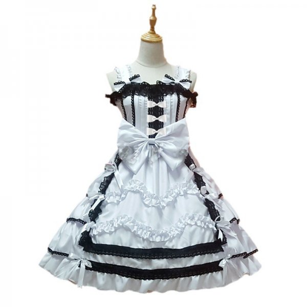 Lovelive Yazawa Nico Anime Cosplay White Ball Gown Maid Dress Gothic Lolita School Students Dresses Adult Costumes for Women