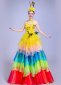 Women Hanging Neck Sequin Tulle Samba Dance Twirl Dresses 1