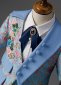Boys Blue Jacquard Slim Fit 4 Pieces Suit Set for Show Stage 2
