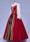 Red Renaissance Medieval Ball Gown Christmas Victorian Queen Dress