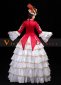 Red Long Flare Sleeves Lace Flower Vintage Rococo Women Party Dress for Christmas 3