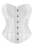 Bride White Red Sexy Mesh Overbust Corset