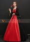 Black and Red Long Flare Sleeves Lace Vintage Rococo Masquerade Ball Gown Dress 3