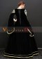 Black Half Batwing Sleeves Lace Vintage Rococo Masquerade Ball Gown Theater Dress 3