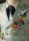 Boys Blue Floral Paisley 5 Piece Shorts Tuxedo Suit 1
