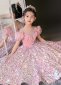 Girls Sequin Pink Mesh A line Prom Homecoming Dresses 3