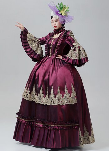 Carnival of Venice Women Purple Blue Ball Gown Marie Antoinette Masquerade Dresses