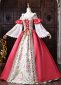 Pink Floral Brocade Off the Shoulder Belle Sleeves Masquerade Stage Dress 2