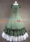 Green and White Sweetheart Cotton Victorian Dress 3
