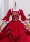 Renaissance Vintage Red Historical Wedding Ball Gown Prom Dress 4