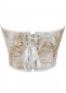 Champagne Brocade Jacquard Overbust Corset Top 1