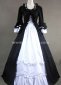 Black Cotton Long Sleeves Gothic Victorian Prom Dresses