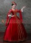 Red Half Batwing Sleeves Lace Vintage Rococo Masquerade Ball Gown Theater Dress 2