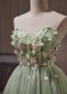 Green Off Shoulder Embroidery Beading Corset Mini Cocktail Dress 1