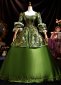 Rococo Green Brocade Christmas Ball Gown Prom Dress