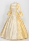 Gold Floral Brocade Long Victorian Dress for Women