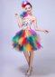 Girls Stage Party Colorful Tutu Dress Off Shoulder Samba Short Dresses 1
