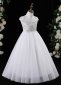 White High Neck Girls Tulle Beauty Contest Party Dresses