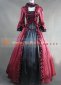 Wine Red Brocade Long Sleeves Renaissance Gothic Victorian Dress