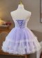 Sweet Purple Lace Mini Cocktail Homecoming Dresses 4