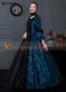 Blue Long Sleeves Gothic Victorian Ball Gown Dress 4