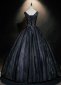 Customized Black Shiny Sleeveless Deep V neck Party Dresses 1